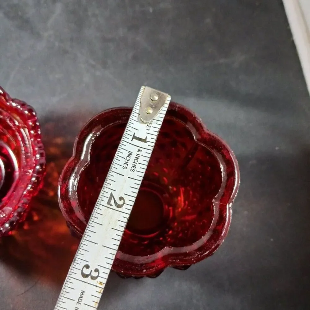 Fenton Art Glass MCM Hobnail Amberina Fairy Lamp